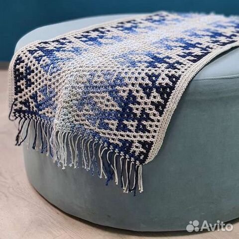 Коврик ручной работы Голубая волна