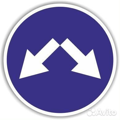 Дорожный знак Объезд препятствия справа или слева