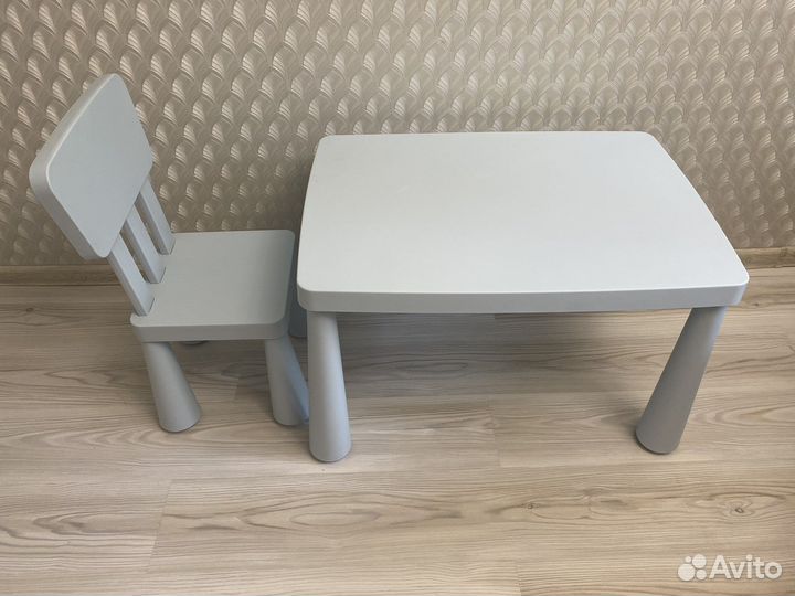 Комплект детский стол и стул IKEA маммут