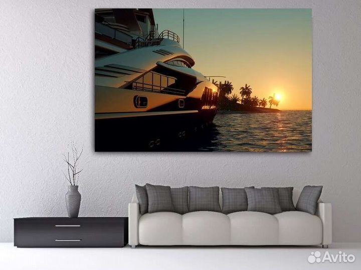 Картина маслом яхта в море