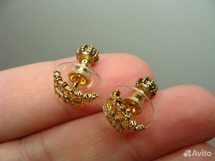 Бижутерия Серьги Золотая Корона с Камушк. ART-B037