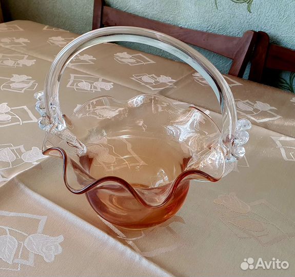 Цветное стекло корзинки СССР