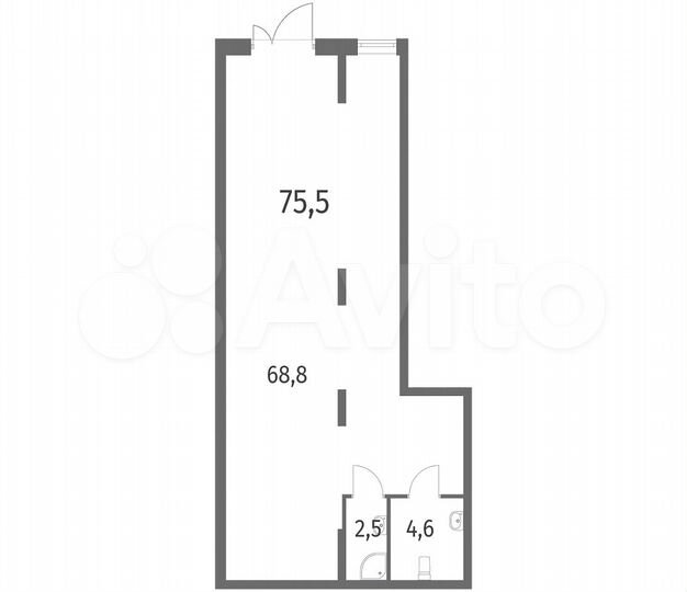 Продам торговое помещение, 75.5 м²