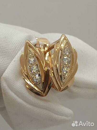 Серьги с фианитами