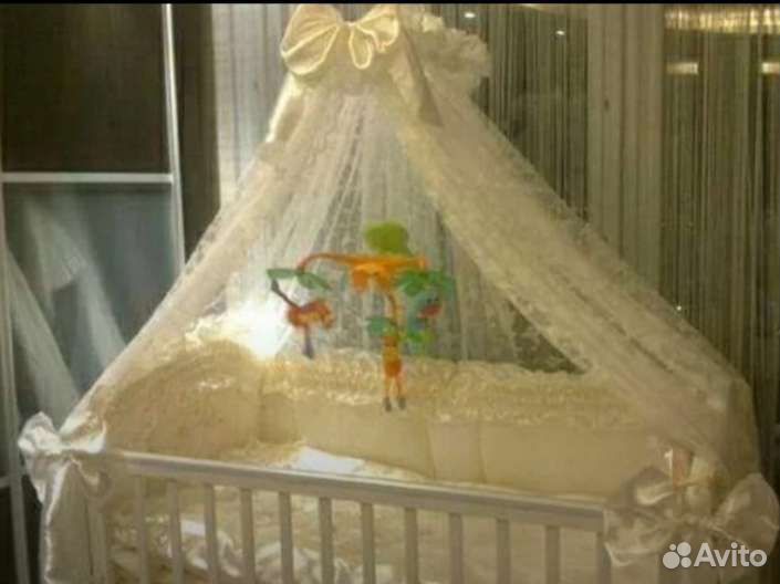 Кроватка-маятник+матрас+бортики