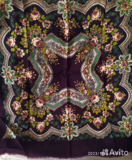 Павловопосадский платок шаль шерсть