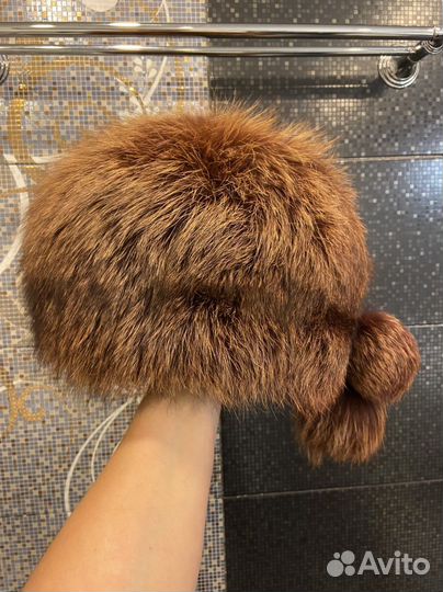 Шапка лиса натуральная