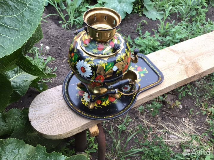 Электро самовар расписной в наборе