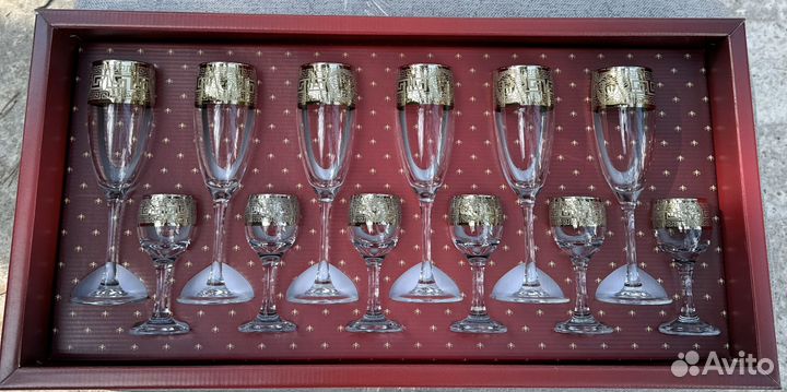 Новый набор бокалов и рюмок Гусь-Хрустальный