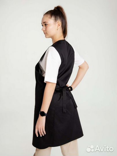 Фартук двойной черный