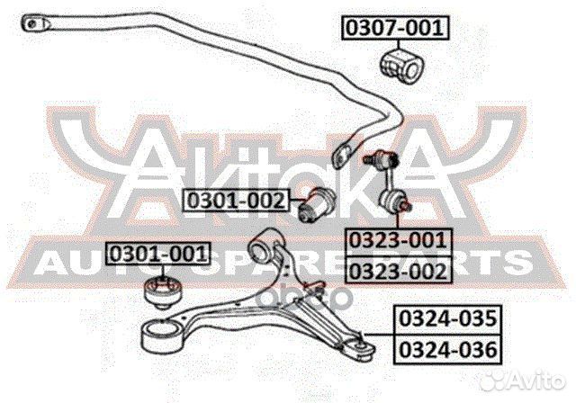 Рычаг передний нижний правый 0324035 asva