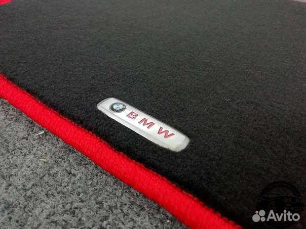 Автоковрики для BMW 3 серии e90, графит. - красн