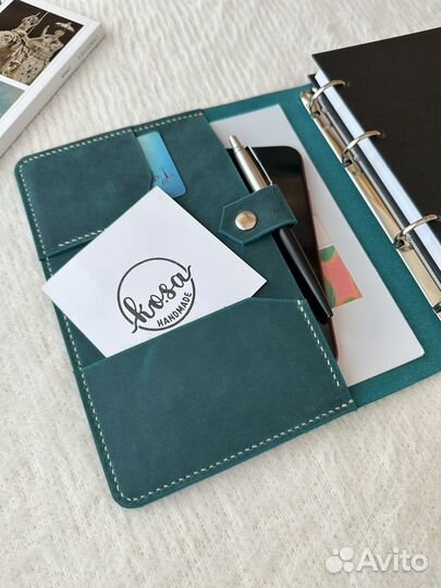 Кожаный ежедневник на кольцах А5 