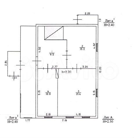 Дом 57,1 м² на участке 15 сот.