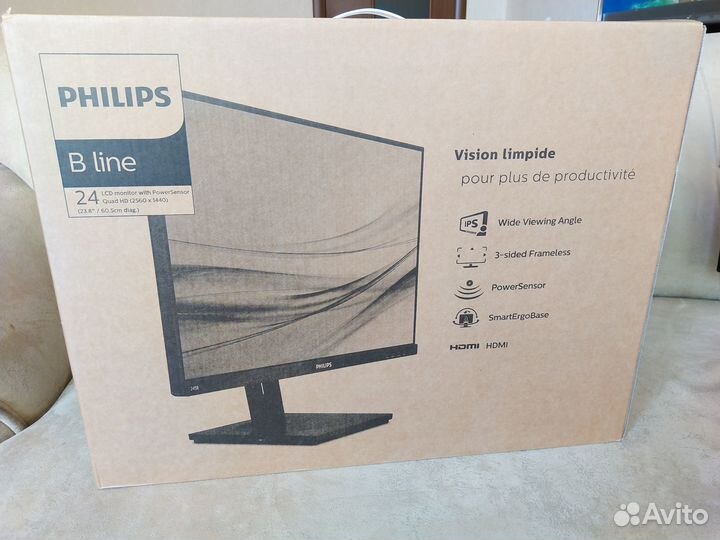 Монитор philips 245B1, (2560 x 1440), 75Гц
