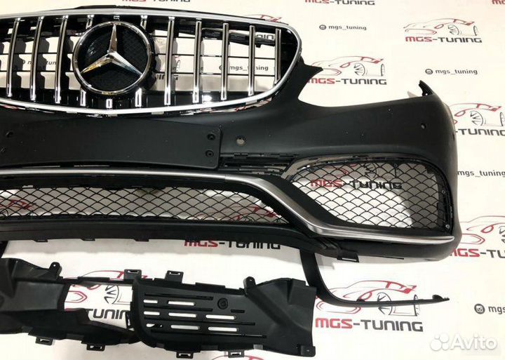 Бампер с решеткой GT на E-Class W212 63 AMG
