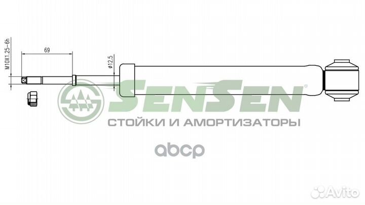 Амортизатор зад. KIA Rio JB 2005- 32120302 Sensen