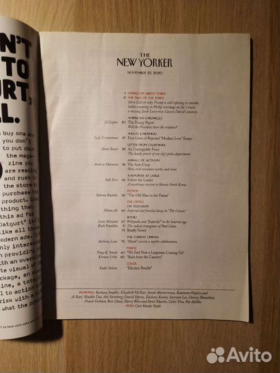 Журнал The New Yorker nov. 23, 2020