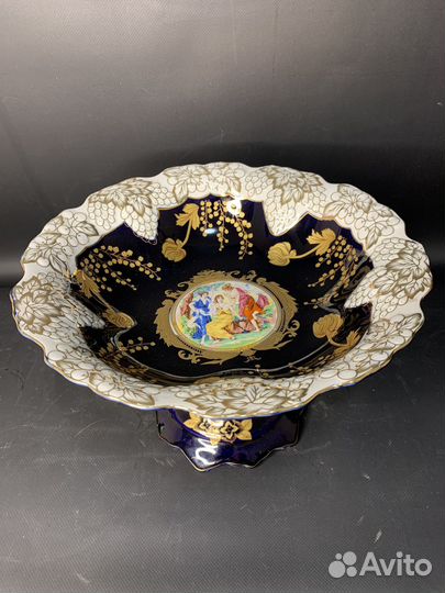 Ваза для фруктов. кобальт. 30 см. Mz Чехия