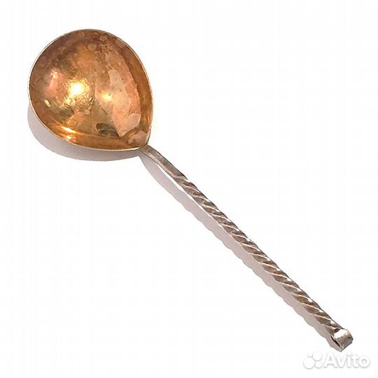 Ложка десертная, для варенья, мельхиор, Позолота