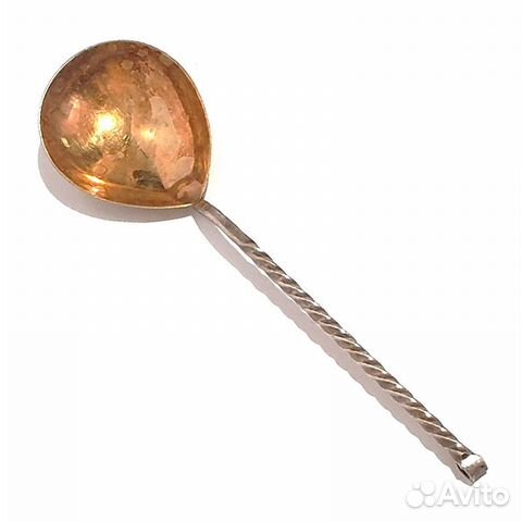 Ложка десертная, для варенья, мельхиор, Позолота