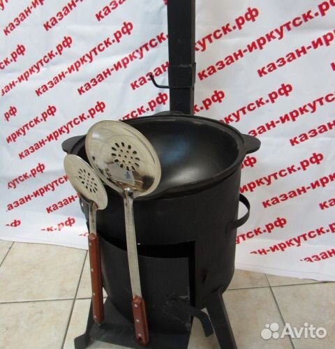 Казан чугунный 16л с печкой закрытой