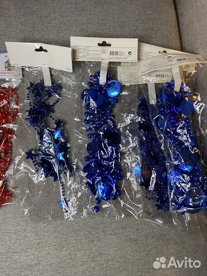 Новогодние украшения Гирлянда бусы