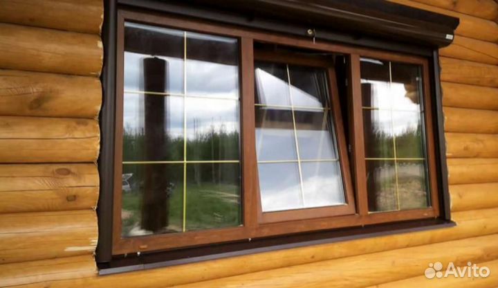 Пластиковые окна кашированные со шпросами
