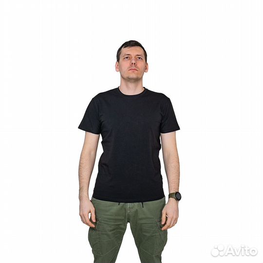 62825 Футболка однотонная черный