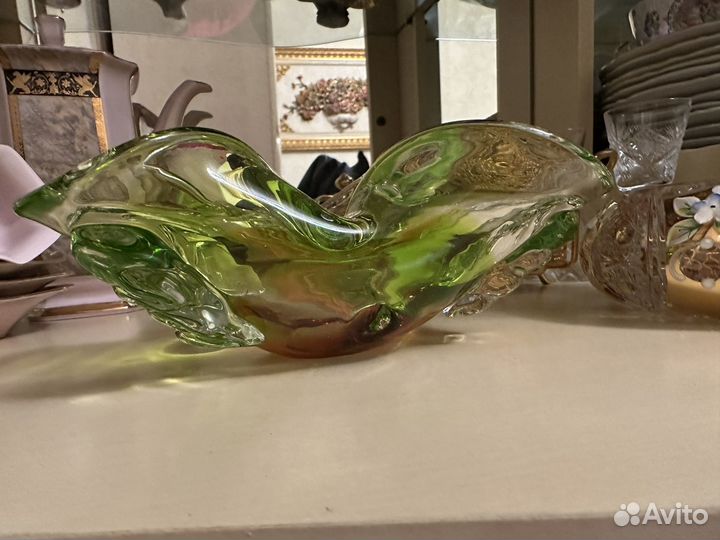 Ваза пепельница цветное чешское стекло СССР