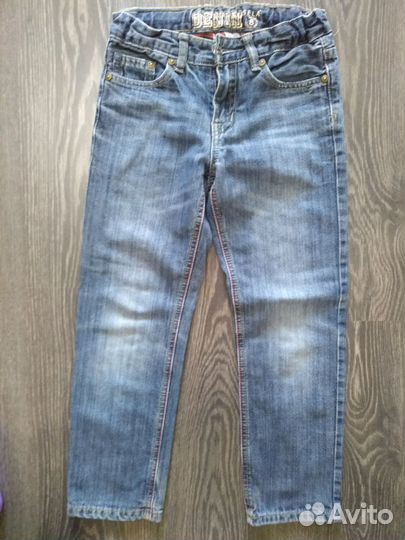 Джинсы тонкие и утепл.122-134р (7-9л)