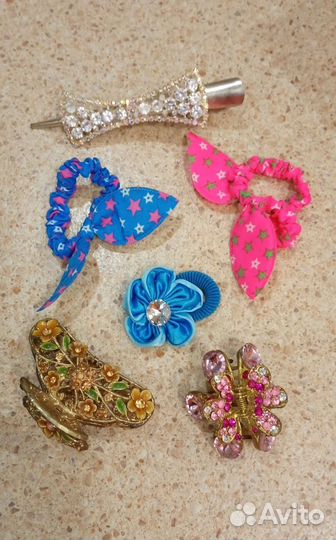 Заколки, крабы, резинки для волос пакетом