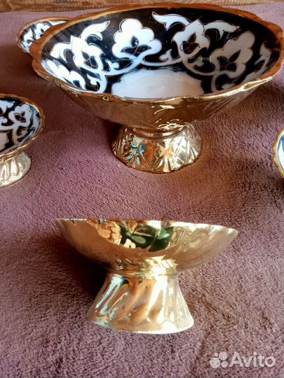 Сервиз пиал 6, ваза 1 Узбекистан