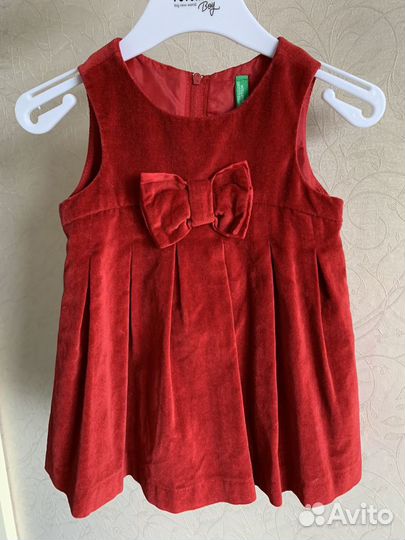 Платье для девочки красное 74 80 размер