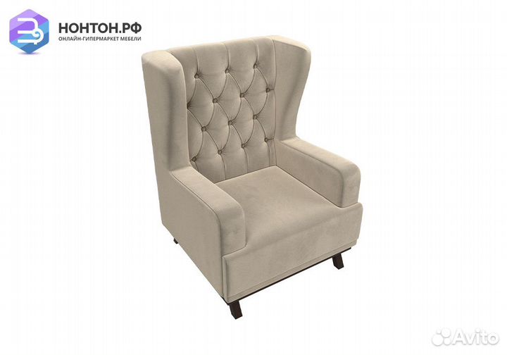 Кресло Джон Люкс микровельвет бежевый