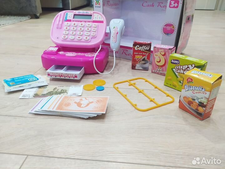 Касса игрушечная кассовый аппарат на батарейках