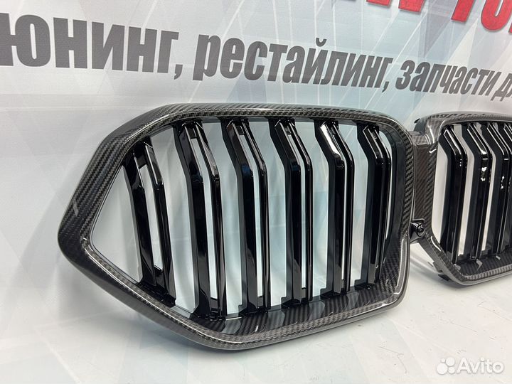 Решетка радиатора BMW X6 G06, М стиль, карбон