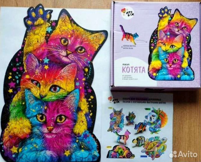 Пазл из дерева с деталями в виде животных