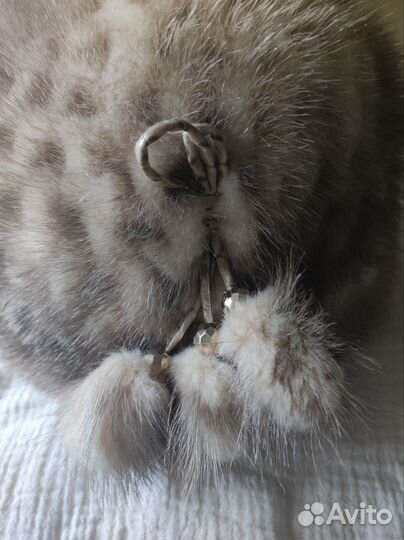 Шапка норковая женская вязаная натуральный мех