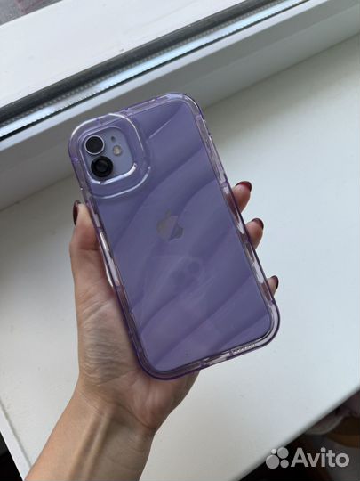 Чехол на iPhone 11 прозрачный фиолетовый