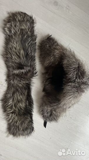 Шапка ушанка из чернобурки и меховой воротник