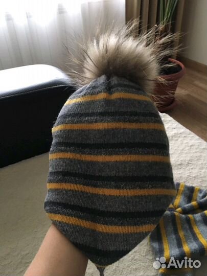 Шапка и шарф комплект на 2-4 года