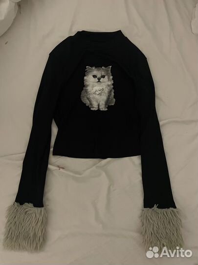 Топ с мехом y2k