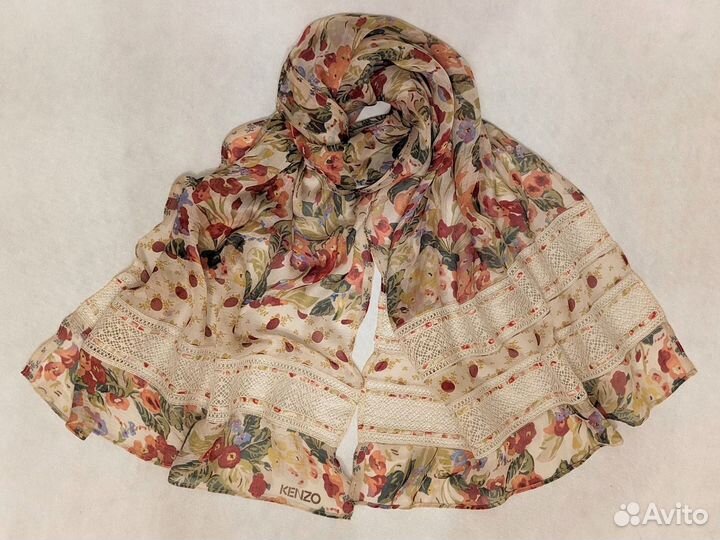 Палантин 100 шелк шифон Kenzo эксклюзив