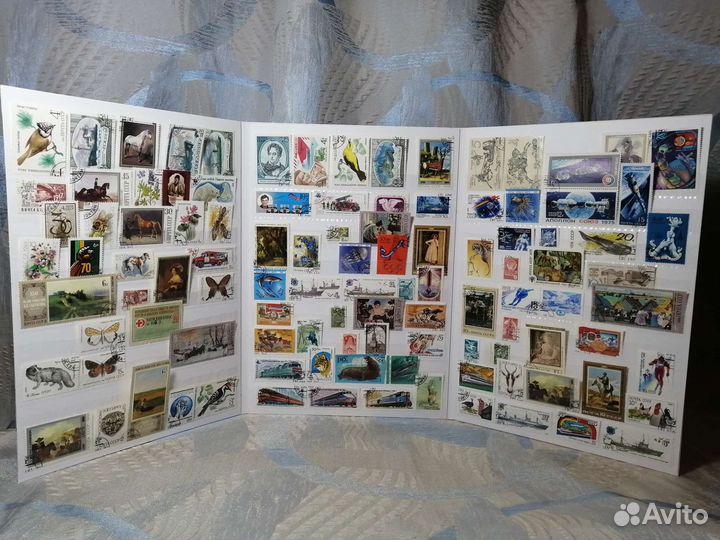 Набор настоящих почтовых марок СССР в альбоме