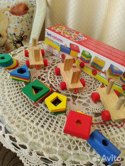 Паровозик конструктор дерево