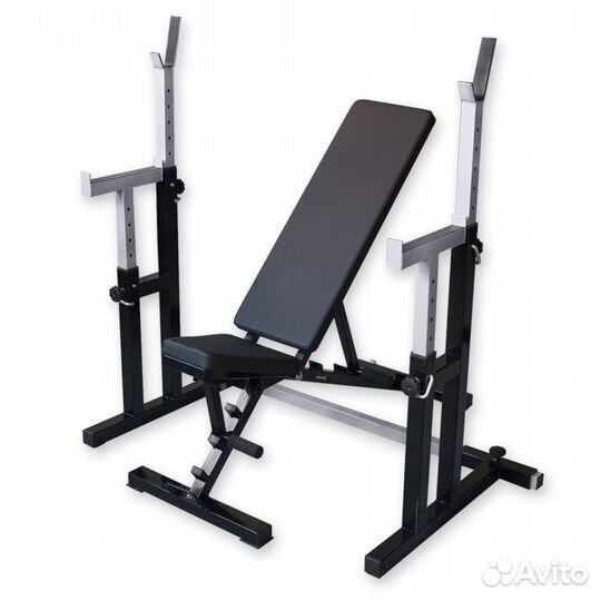 Cтойка и скамья для жима штанги и приседа