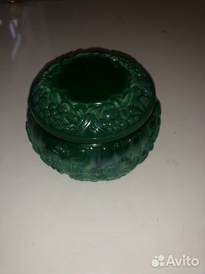 Шкатулка малахитовое стекло