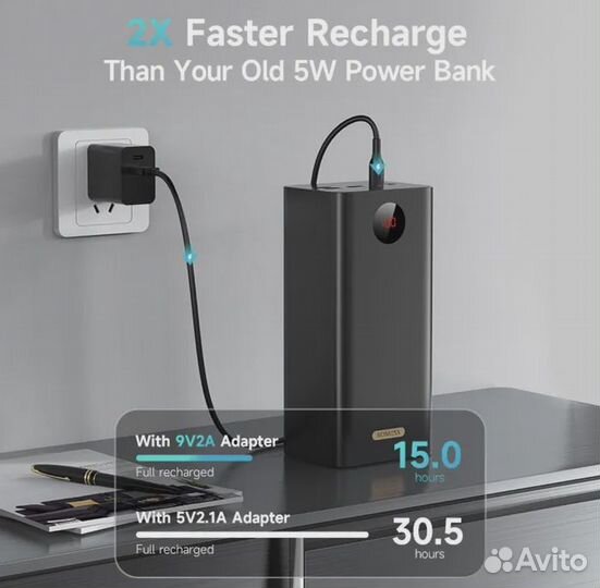 Power Bank внешний аккумулятор 60000 мАч 22,5W