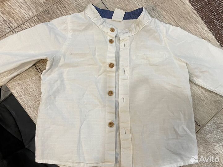 Комплект рубашка и льняные брюки hm 68